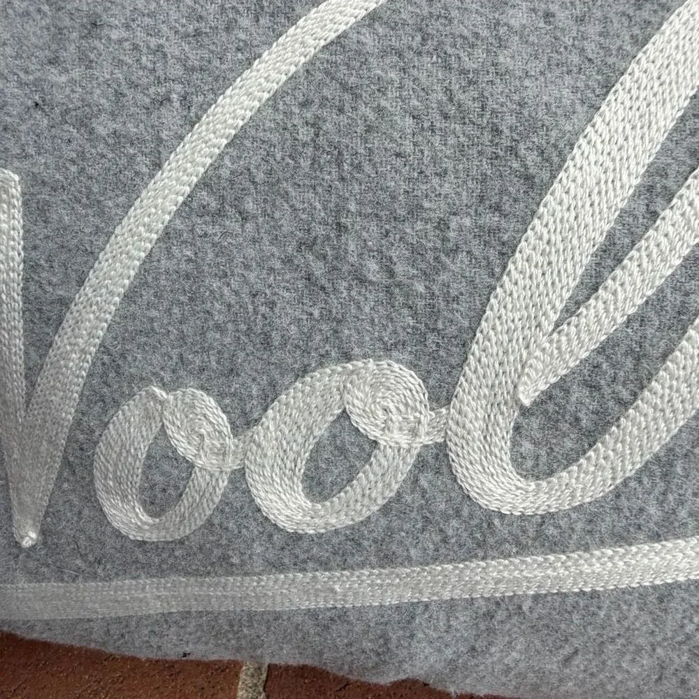 Woolrich x Target Embroidered Lumbar Toss Pillow Gray White 14